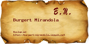 Burgert Mirandola névjegykártya